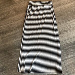 Charolette Russe Black & White Striped Maxi Skirt